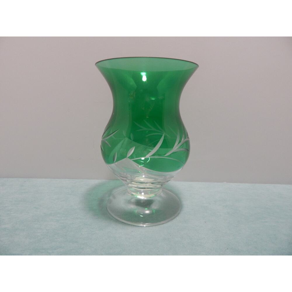 Vintage Lenox Pettit Floral Christmas Emerald Hurricane Vase